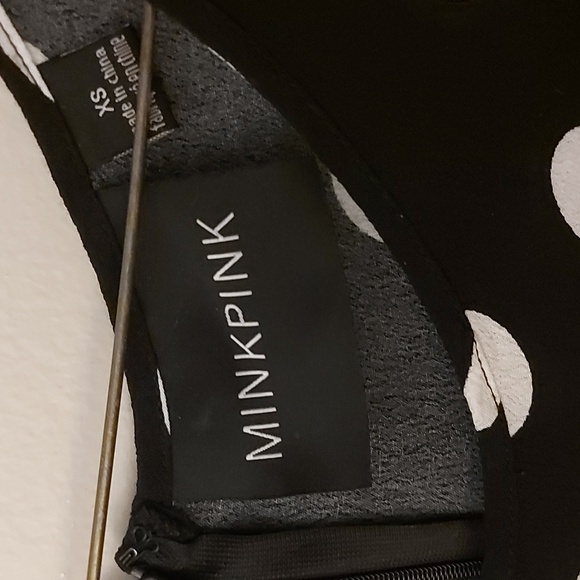 MINKPINK Polka Dress/ Black/ White/ Sz XS/ Mini/ Stretchy/ NWOT - Picture 2 of 4